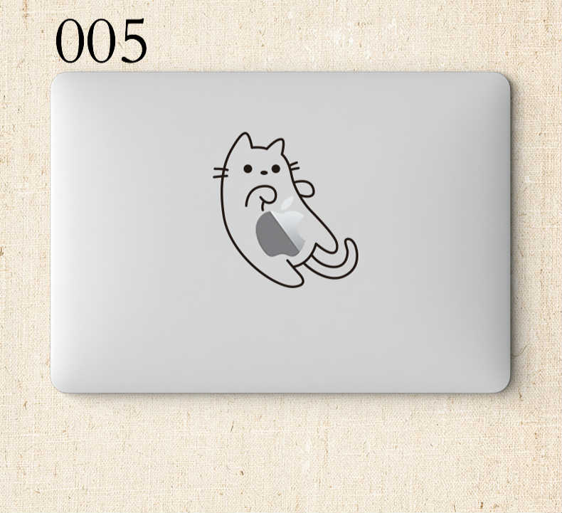 可愛いネコ柄シール アップル ロゴMacBook Air13保護猫ステッカー動物MacBook Pro 13インチシール