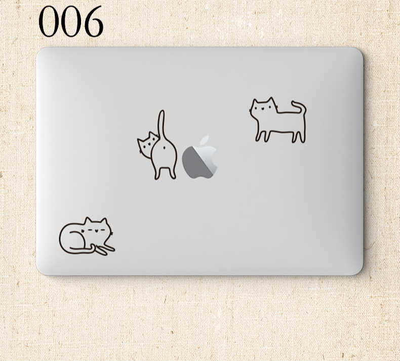 可愛いネコ柄シール アップル ロゴMacBook Air13保護おしゃれ動物MacBook Pro 13インチシール
