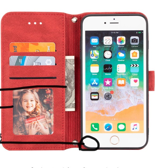 アイフォン14promaxシンプル おしゃれse2/3ソフトケースiPhone 14 Plus/13mini大人カード収納iPhone12レディース8ストラップ付き斜め掛け11Proレザーxr耐衝撃xsmax手帳型赤い