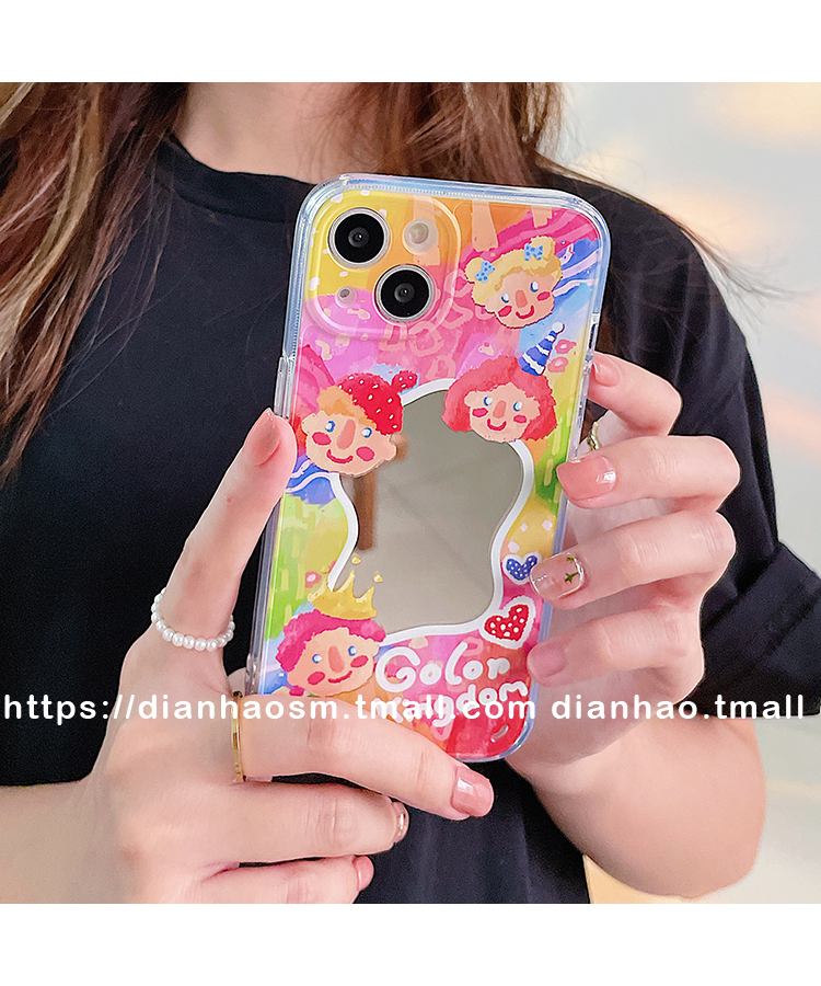 芸能人ミラー付きiPhone13ProMaxケース可愛い化粧便利アイフォン11スマホケース
